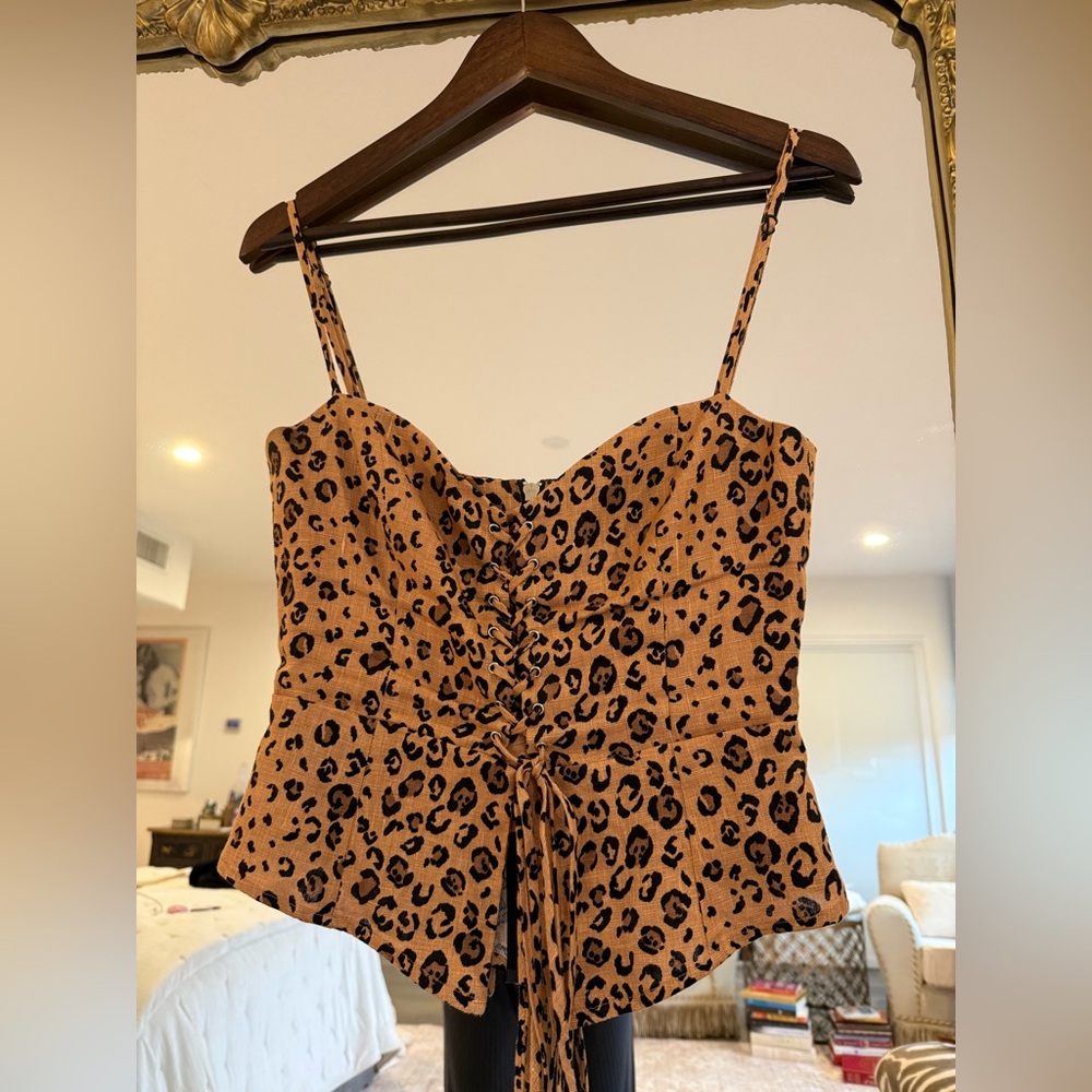REFORMATION Linen Corset Top